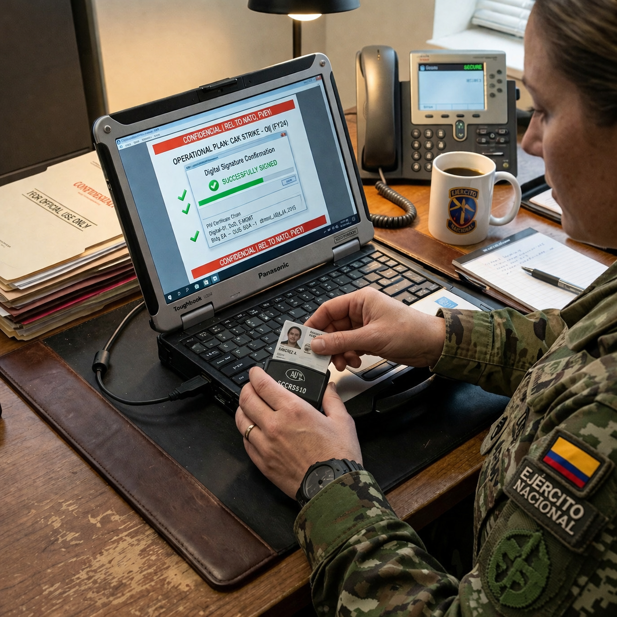 Firma digital de documento clasificado con tarjeta CAC y certificado PKI